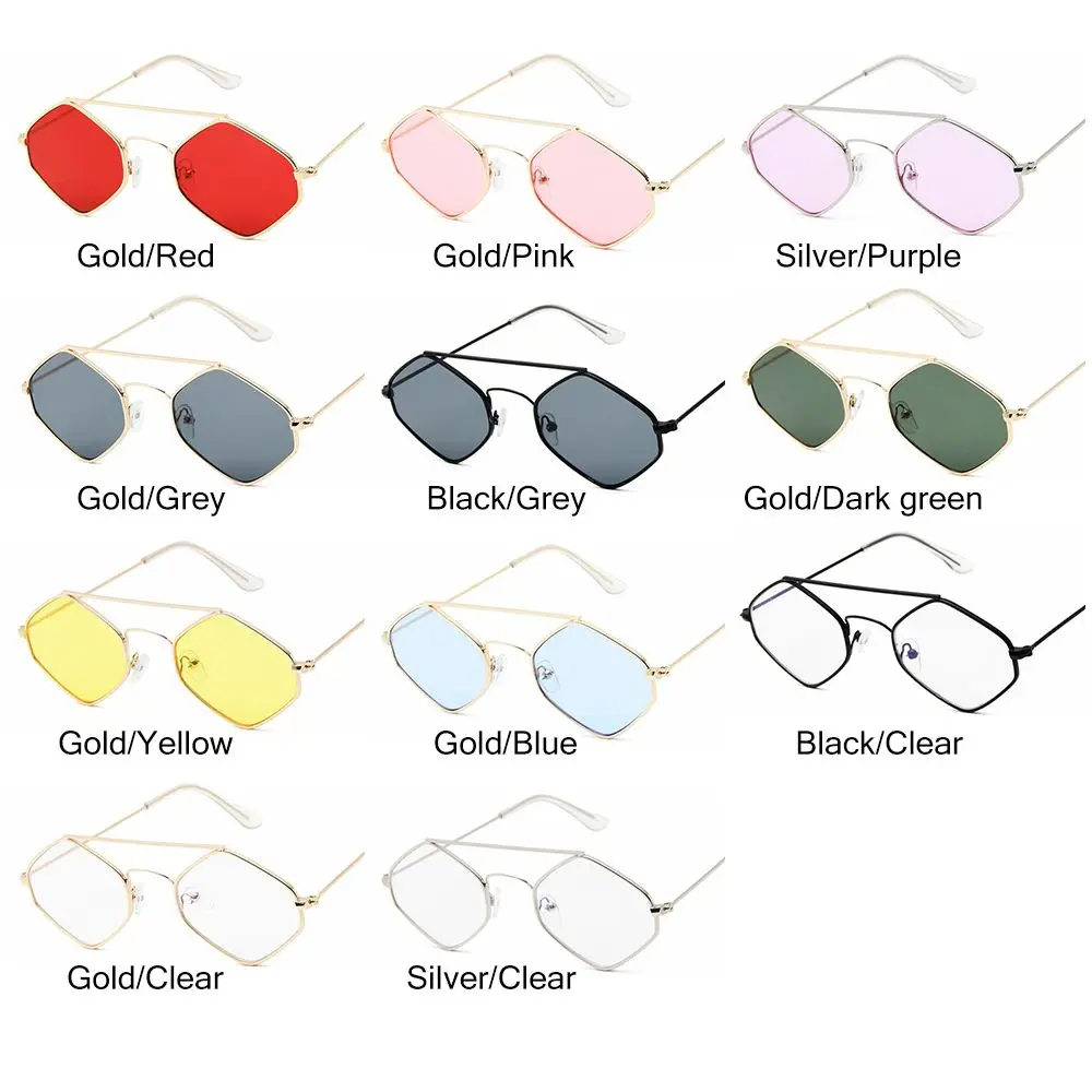 

Vintage Street Irregular Eyewear Metal Frame Polygonal Sunglasses Small Frame Vintage Sunglasses Female Shades