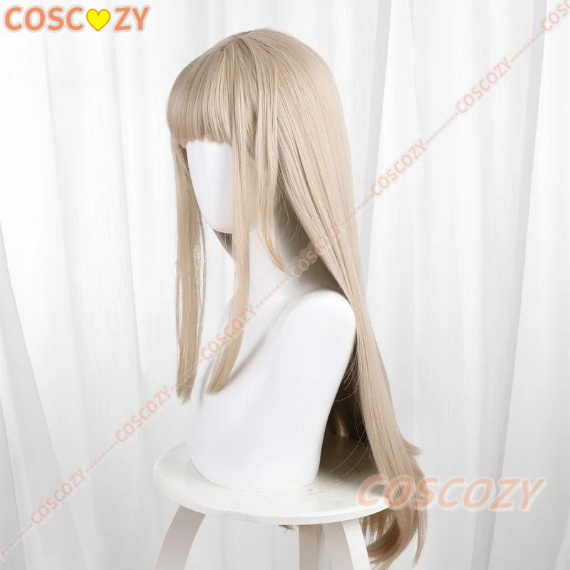 Anime My Cat Is A Kawaii Girl Kinako Parrucca Cosplay Biondo chiaro Capelli lunghi Festa di Halloween per donne Ragazze Gioco di ruolo Puntelli Accessorio