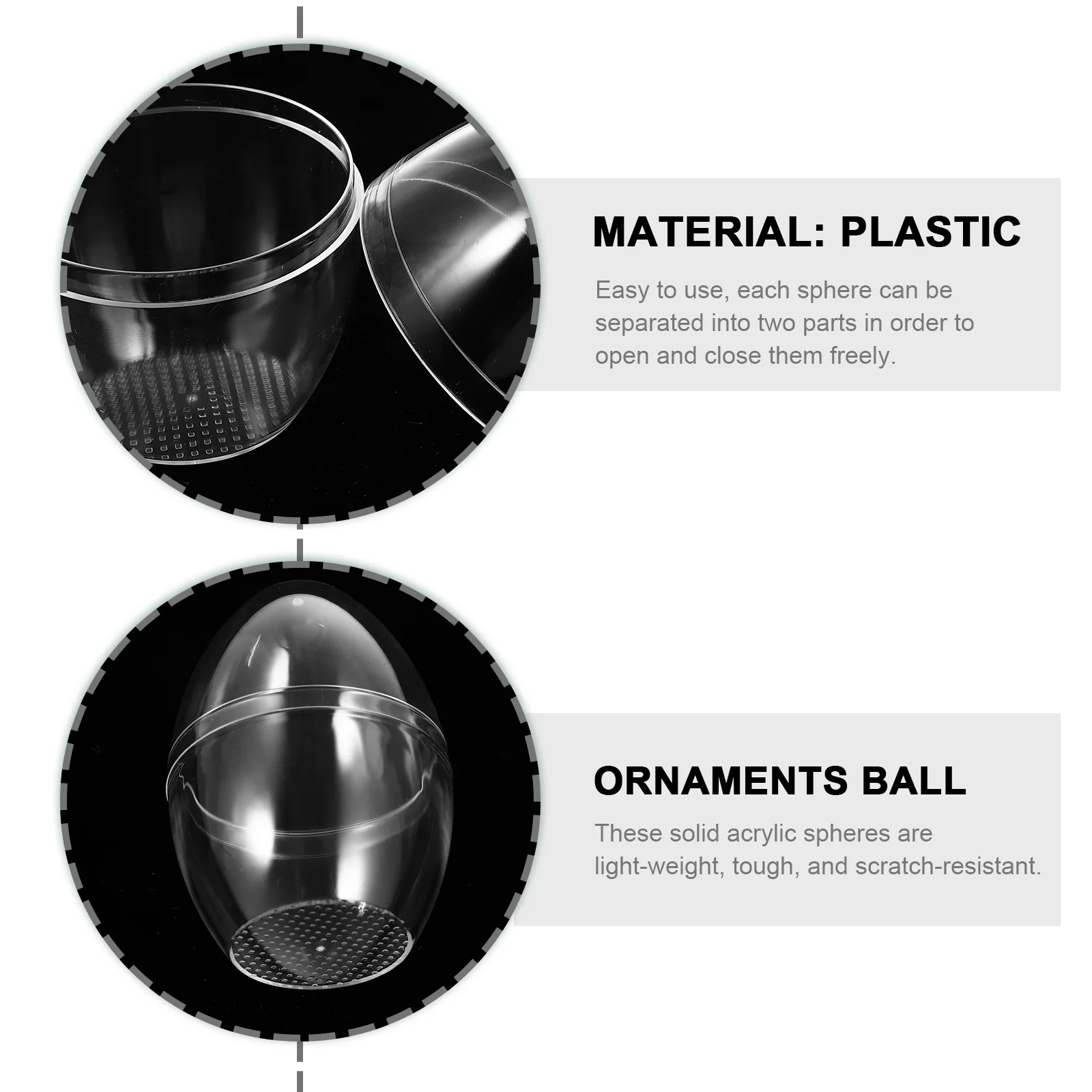 10pcs Clear Plastic Fillable Ball Ornament Egg Shape DIY Plastic Ball Bath Crafting Mold Christmas Wedding Party Decor