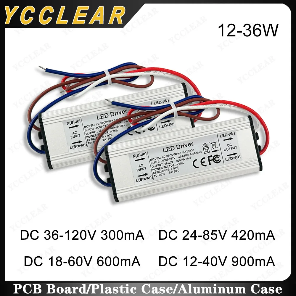 12W 15W 18W 20W 24W 30W 36W LED Driver DC36-120V 24-85V 18-60V 12-40V 300mA 420mA 600mA 900mA Lighting Transformers Power Supply