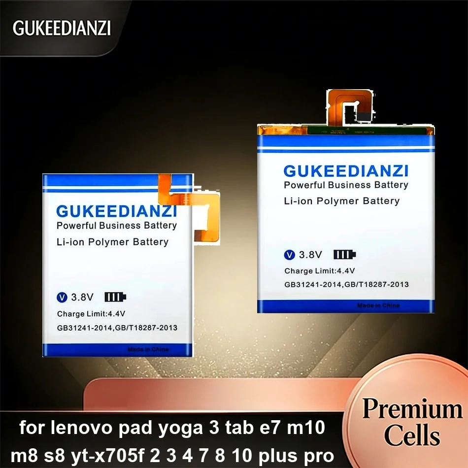 

Аккумулятор для планшетов Lenovo Pad Yoga 3, Tab E7, M10, M8, S8, YT-x705f, 2, 3, 4, 7, 8, 10 Plus Pro (L19D1P31, L16D1P34, L16D1P33, 3650-9050 мАч)