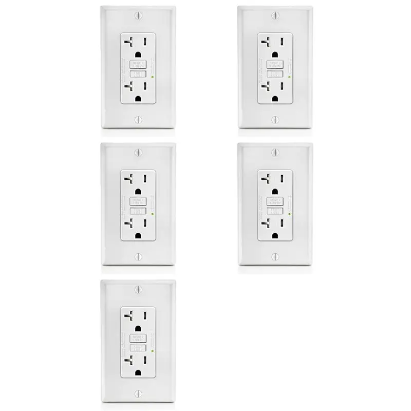 

A88E-5X GFCI Outlet 20A, GFI Electrical Receptacle With LED Indicator, 20A Tamper-Resistant Ground Fault Circuit Interrupter
