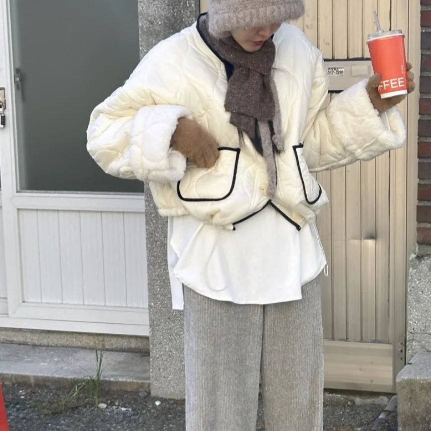 Femmes décontracté ort Sve Long coton Jaet manteau coréen Sle hiver Faion grande taille fourrure intérieure petite taille disponible