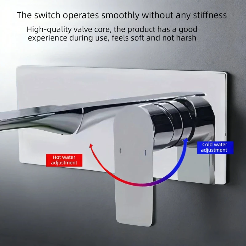 Embedded basin faucet with brass body for concealed basin faucet