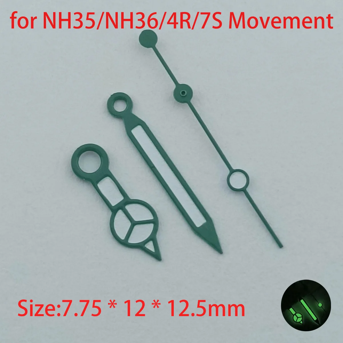 Multi-Color Watch Hand NH35 Hands 7.5mm 12mm 12.5mm Green Luminous Pointers Watch Accessories for NH35/NH36/4R/7S Movement