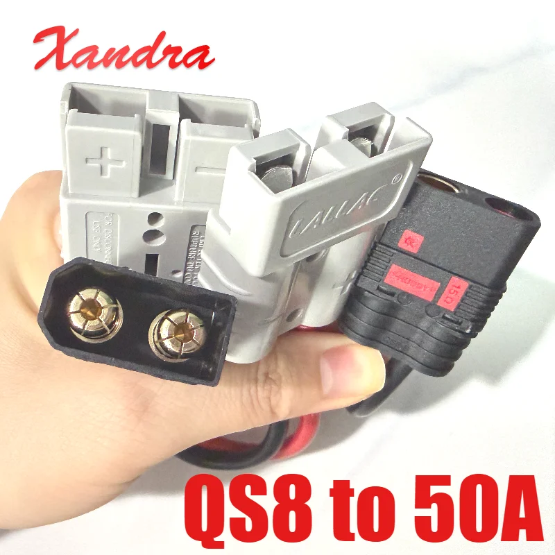 QS8‑S to 50A Connector Male Female Adapter Cable Electric Vehicle Lithium Battery Shunt Wire F Battery Forklift Power Connection
