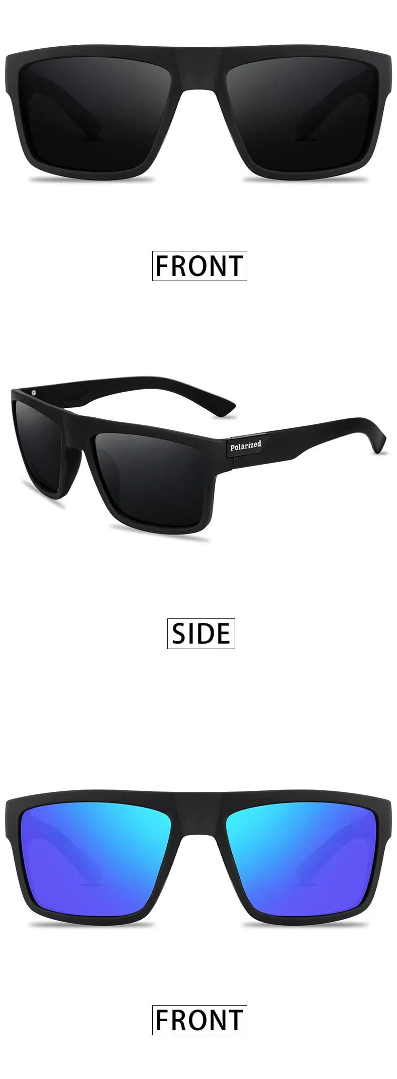 Luxus Polarisierte Sonnenbrille Fashion Square Männliche Sonnenbrille Vintage Fahren Angeln Brillen Sport Shades UV – Detail 6