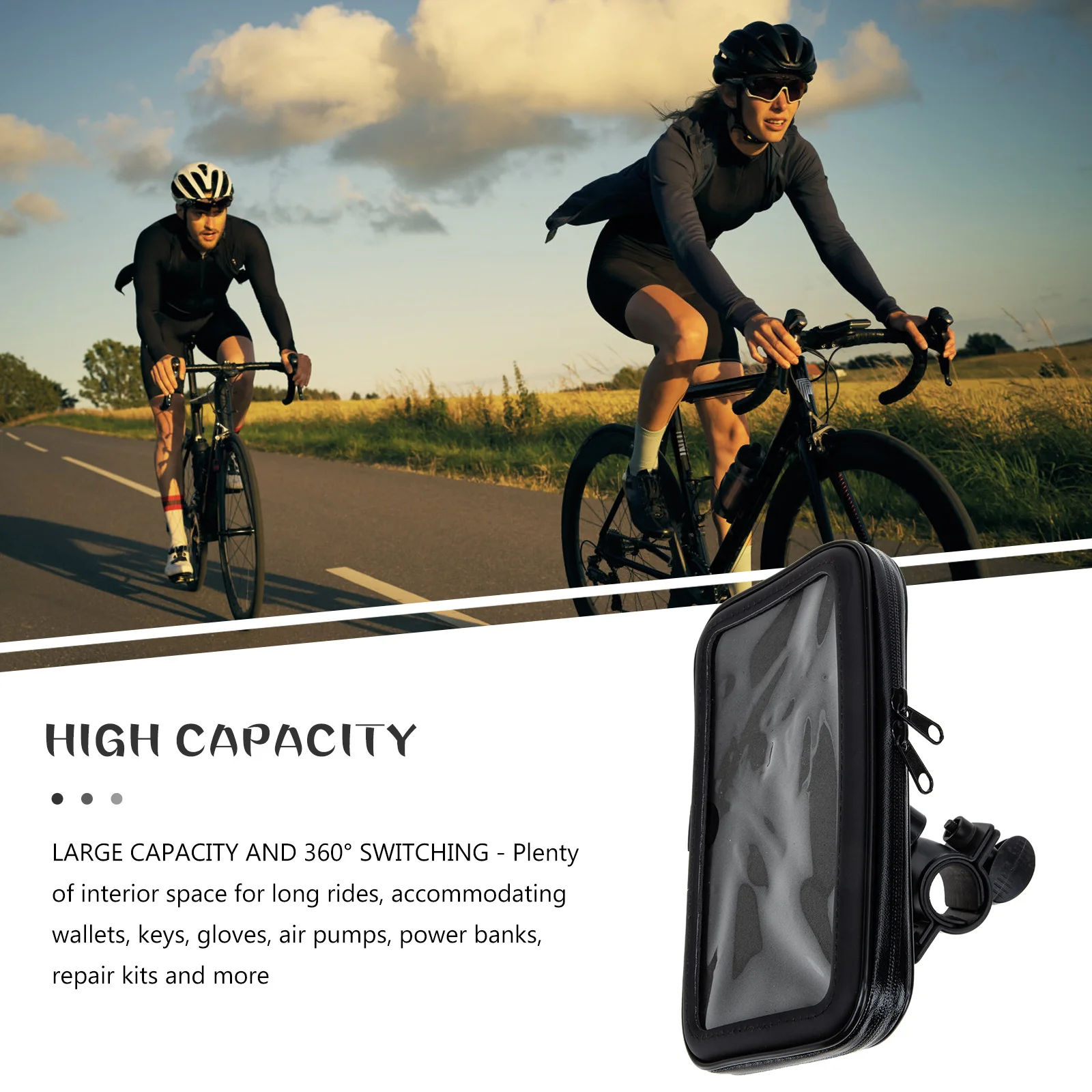 

1Set Cycling Phone Pouch Waterproof and Wear-Resistant Bike Front Bag with Adjustable Mount for Mobile Navigation Bicycle