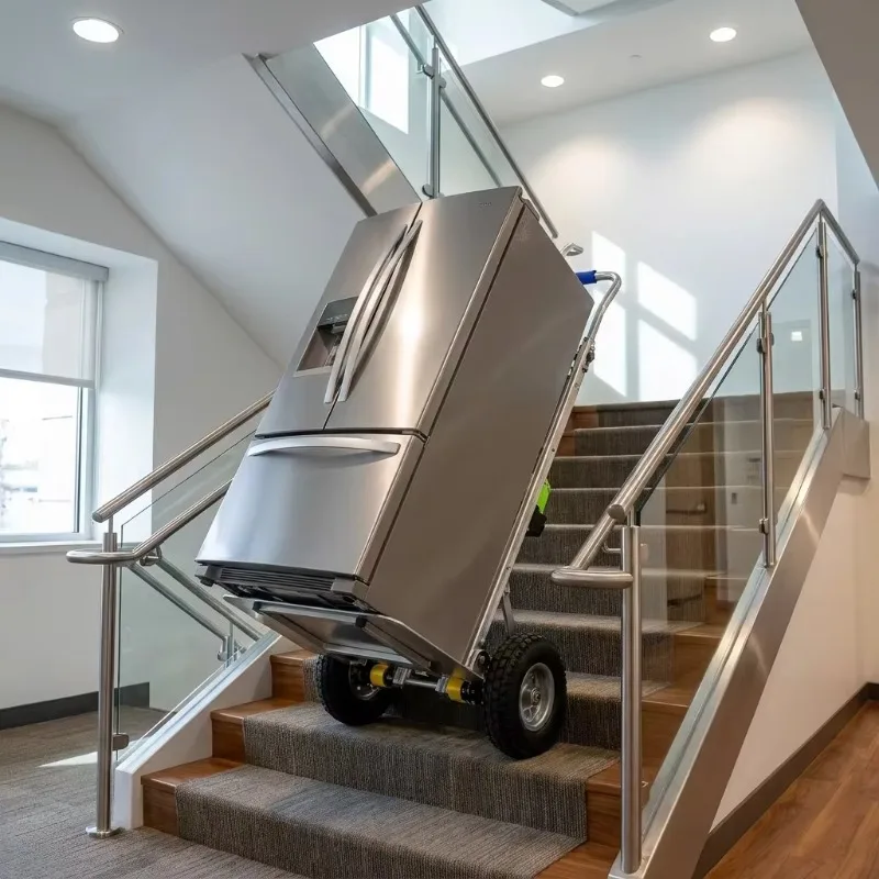 Customized 200kg Lightweight Aluminum Electric Stair Climber Foldable Hand Truck Battery Powered Stair Climbing Dolly