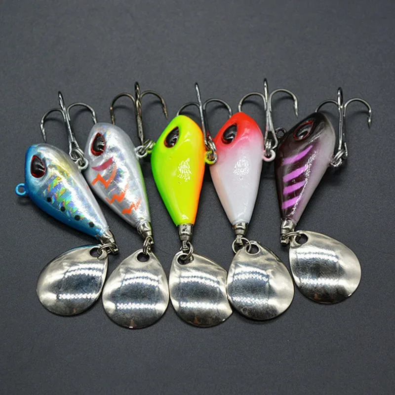 New OUTKIT New Metal Mini VIB With Spoon Fishing Lure 6g10g17g25g 2cm Fishing Tackle Pin Crankbait Vibration Spinner Sinking Bai