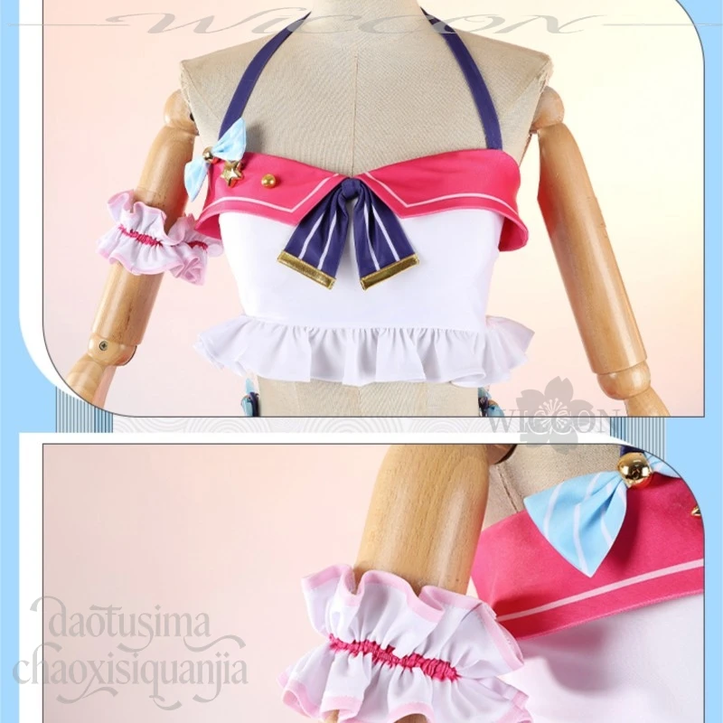 Cute Pink Bikini Swimwear Cosplay Outfit Nico Yazawa Stylish Summer Dress Wigs From LoveLive For Holiday Cosplay Gathering view 4