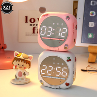 Creative Portable Subwoofer Cute Clock Bluetooth-Compatible Speaker Wireless Stereo Student Mini USB Desktop Alarm Clock decora