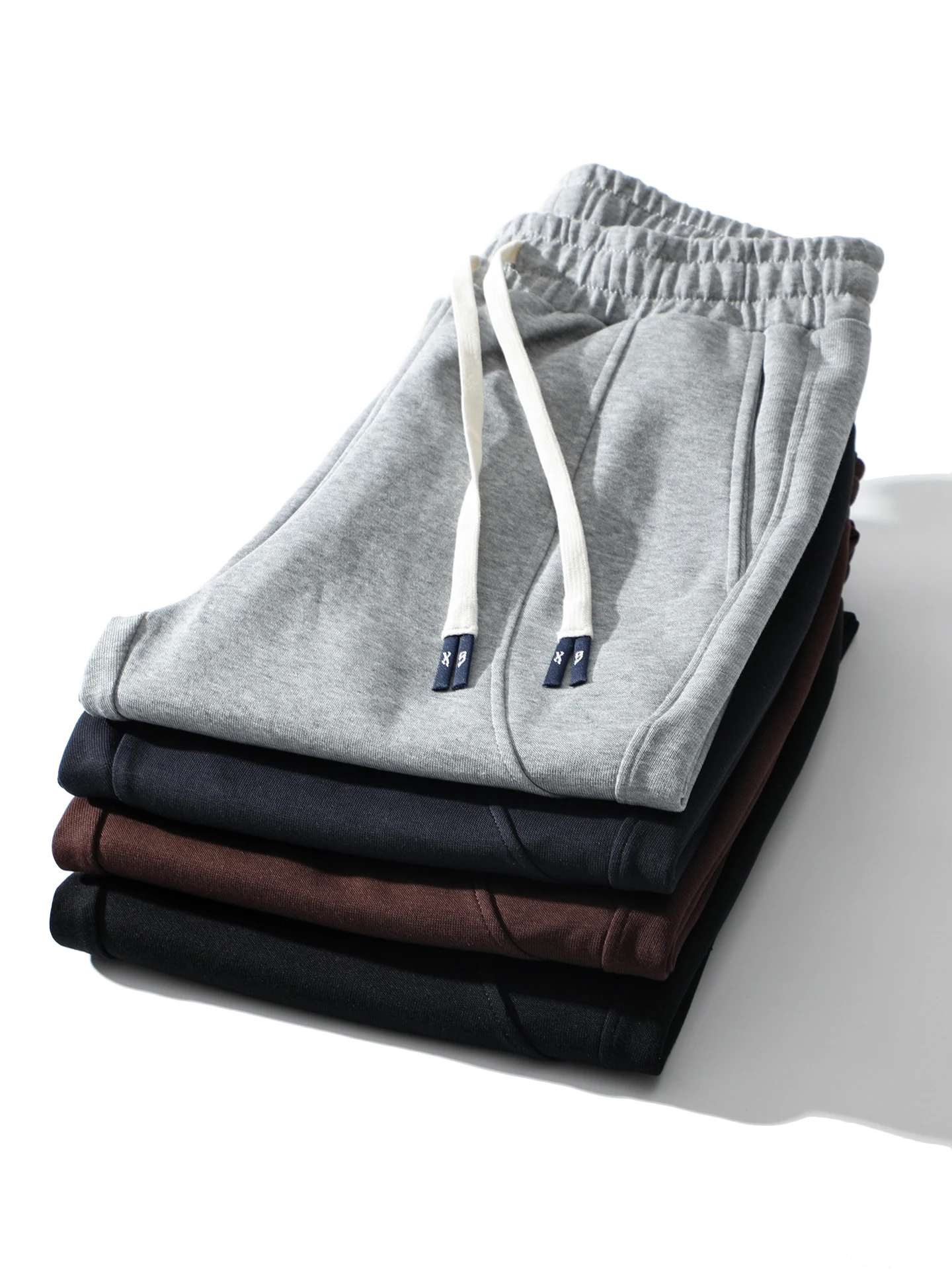 

Повседневные свободные прямые брюки из смесового хлопка и шелка, осенние мужские модные городские брюки с эластичным поясом, длинные брюки