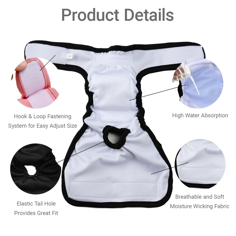 XS-XL كلب حفاضات للكلاب الصغيرة المتوسطة القطط تنفس جرو السراويل الفسيولوجية قابلة لإعادة الاستخدام الكلب السراويل تشيهواهوا الصلصال لوازم