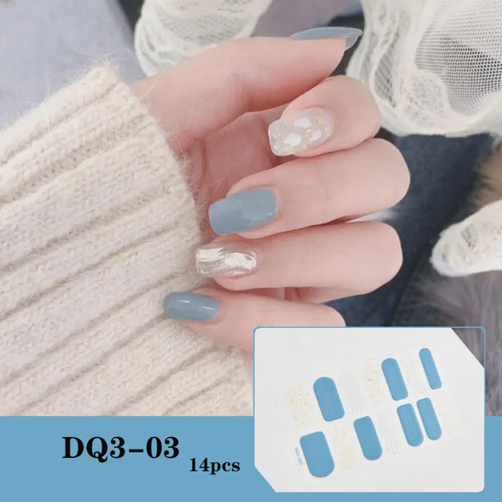 Semi Cured Gel Nails Art Stickers 3D UV LED Lamp doratura decorazione Sticker Nail Decal Manicure Solid Nail Color Process Ma N6E4