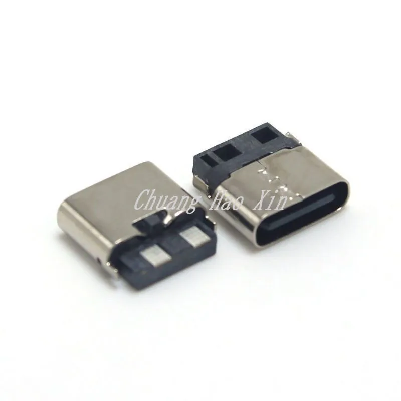 100pcs Type-C female socket direct insertion socket USB 2P soldering wire fast charging connector H6.5mm TYPE-C 3.1 fast chargin