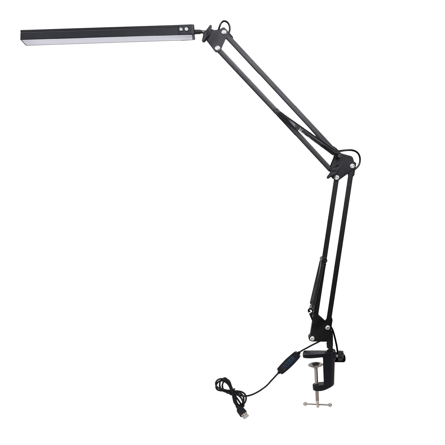 ABUP-2X LED Desk Lamp With Clamp,Adjustable Swing Arm Desk Lamp,Modern Architect Table Lamp For Study/Reading/Office/Work