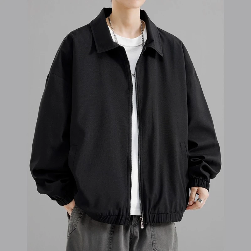 

Мужская деловая куртка-ветровка в корейском стиле на молнии с отложным воротником, весна 2026, мужская формальная куртка-тренч, мужская одежда