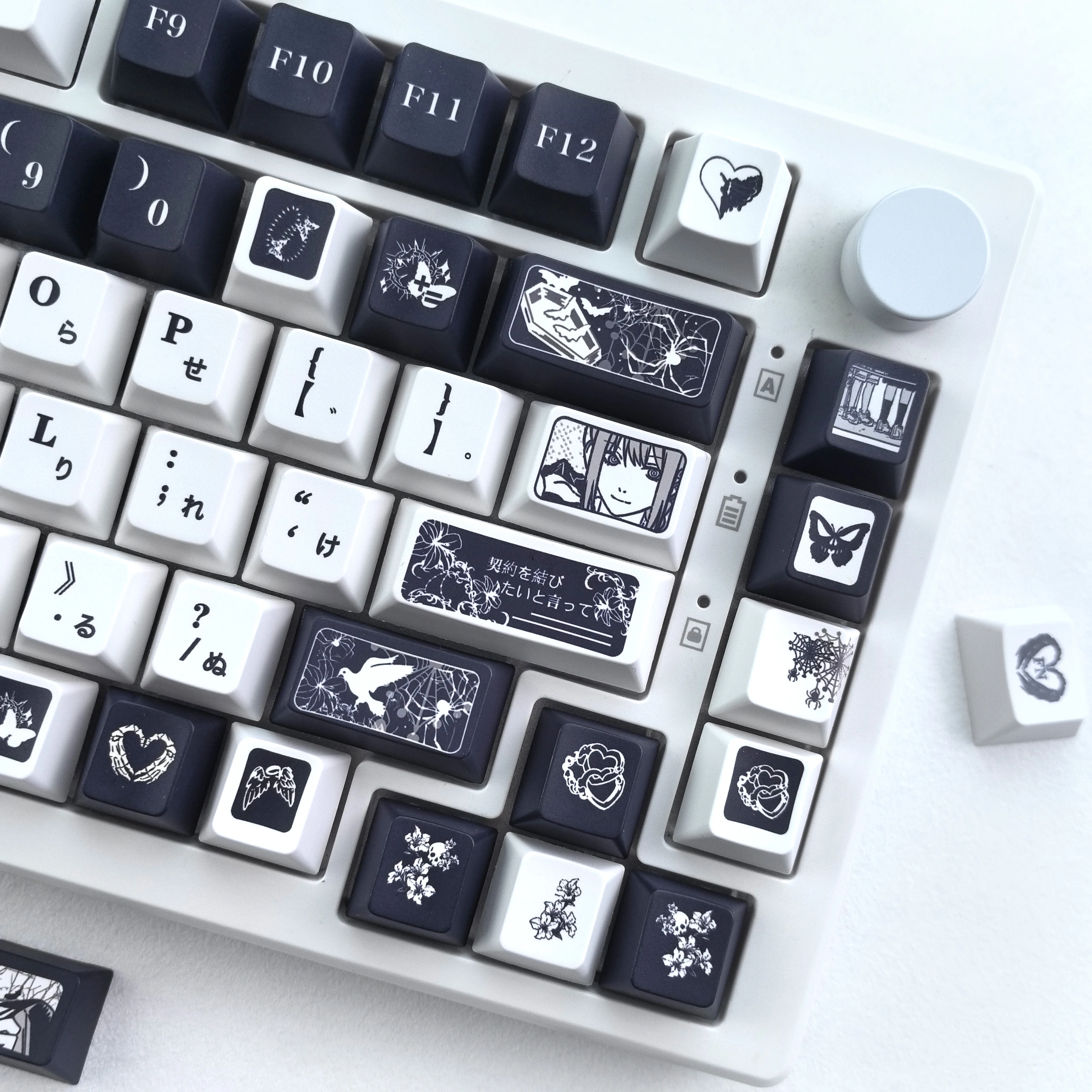 MAIMOOO Makima Keycaps Anime Chain Saw Man Black And White Color Scheme Cherry Moa Pbt Sublimation Korean Russian Key-Caps