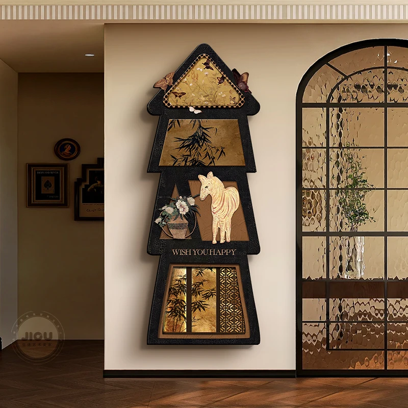 

Medieval style sliding full-length mirror French bedroom hidden full-length mirror invisible porch background wall mirror