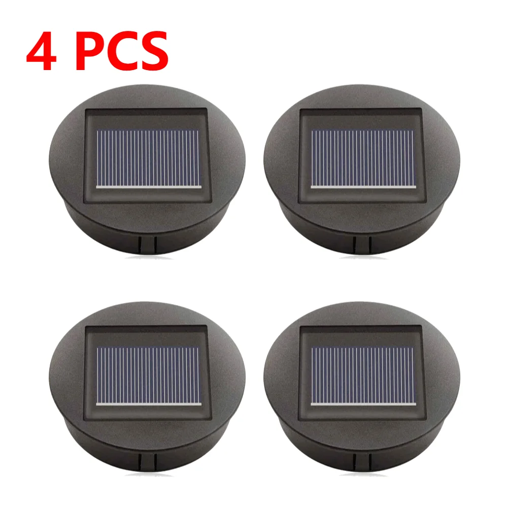 4-1 STKS 8 CM Solar Lampvoet met LED Lamp LED Nachtlampje Basis IP44 Waterdichte Binnenplaats Lichtbasis voor Outdoor Camping Picknick