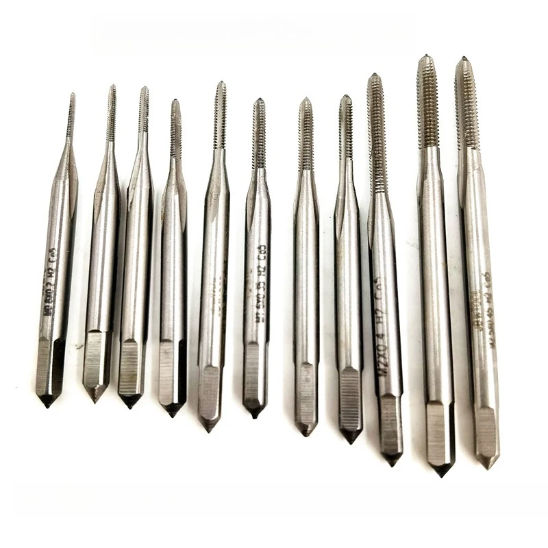 5pcs M0 8 to M3 Spiral Point Straight Flute CNC Screw Tap Metric Plug Taps Set for Micro Hole
