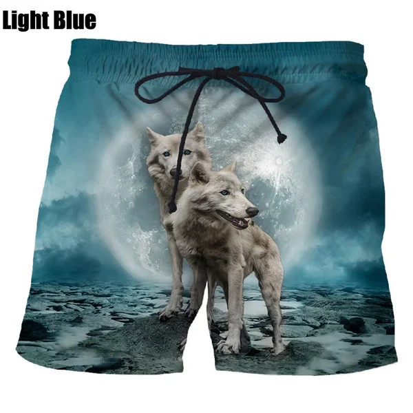 New Fashion animal wolf 3d shorts hip hop rock personality creative summer casual beach shorts