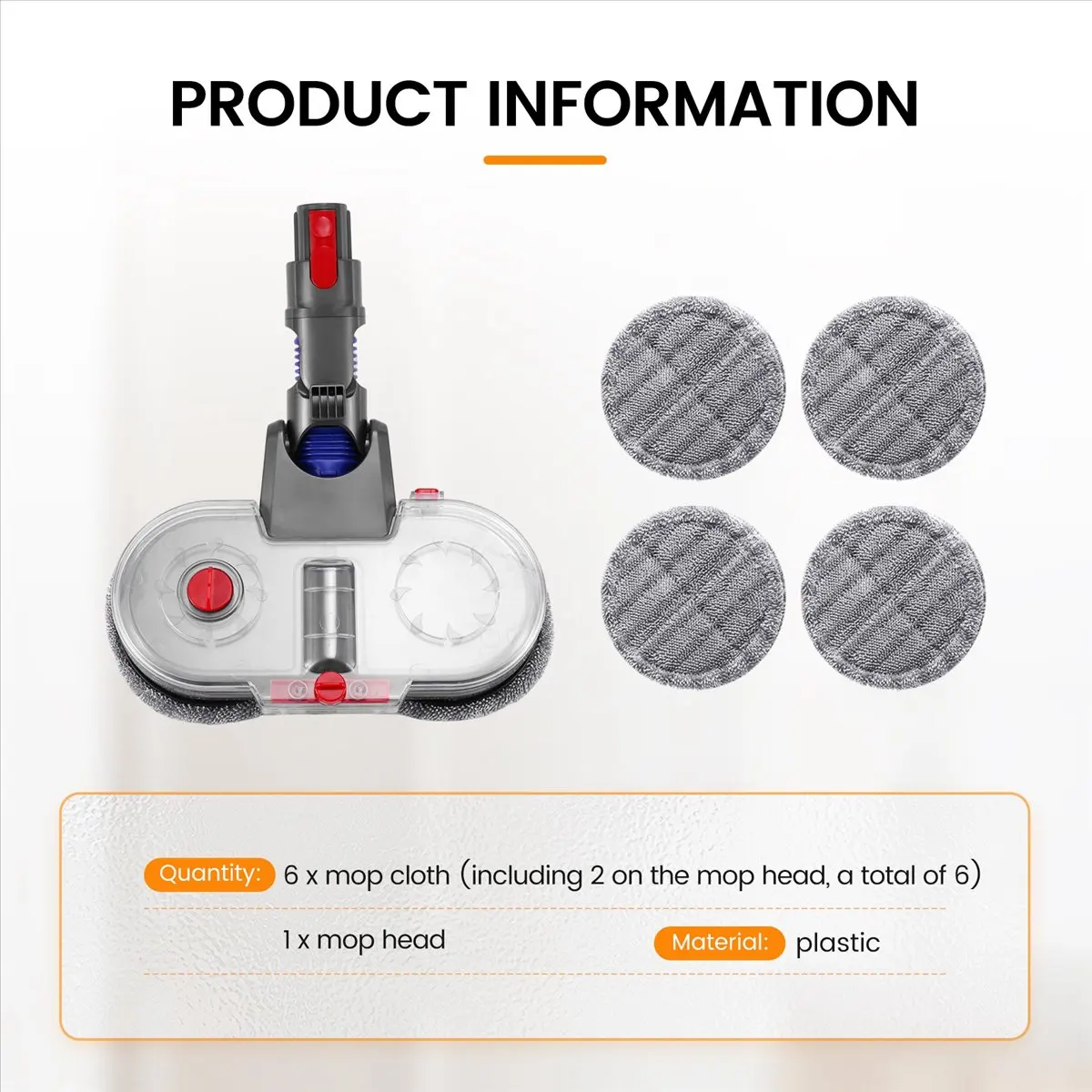 

Электрическая насадка-швабра A74X для пылесосов Dyson V7 V8 V10 V11 V15, включая съемный резервуар для воды