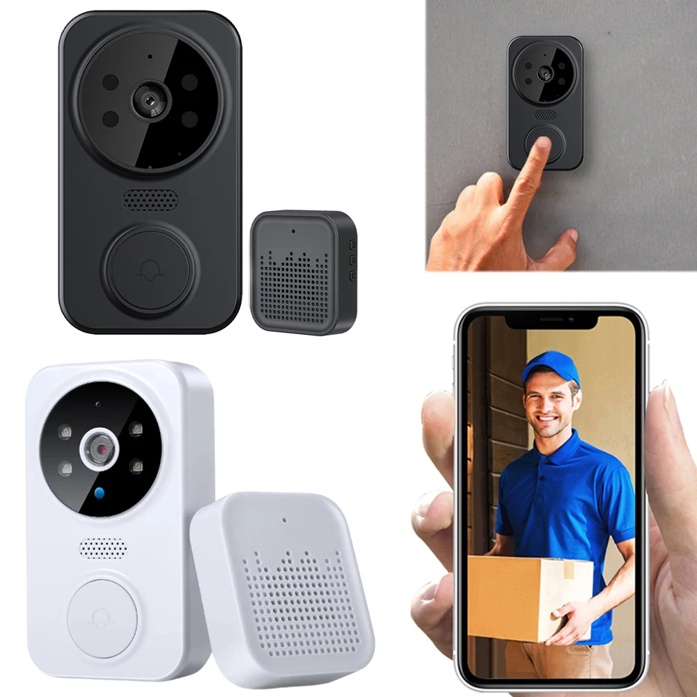 WiFi Smart Audio Doorbell Camera 2-Way Audio Wireless Visual Intercom Doorbell with Remote Monitor Indoor Outdoor Surveillance