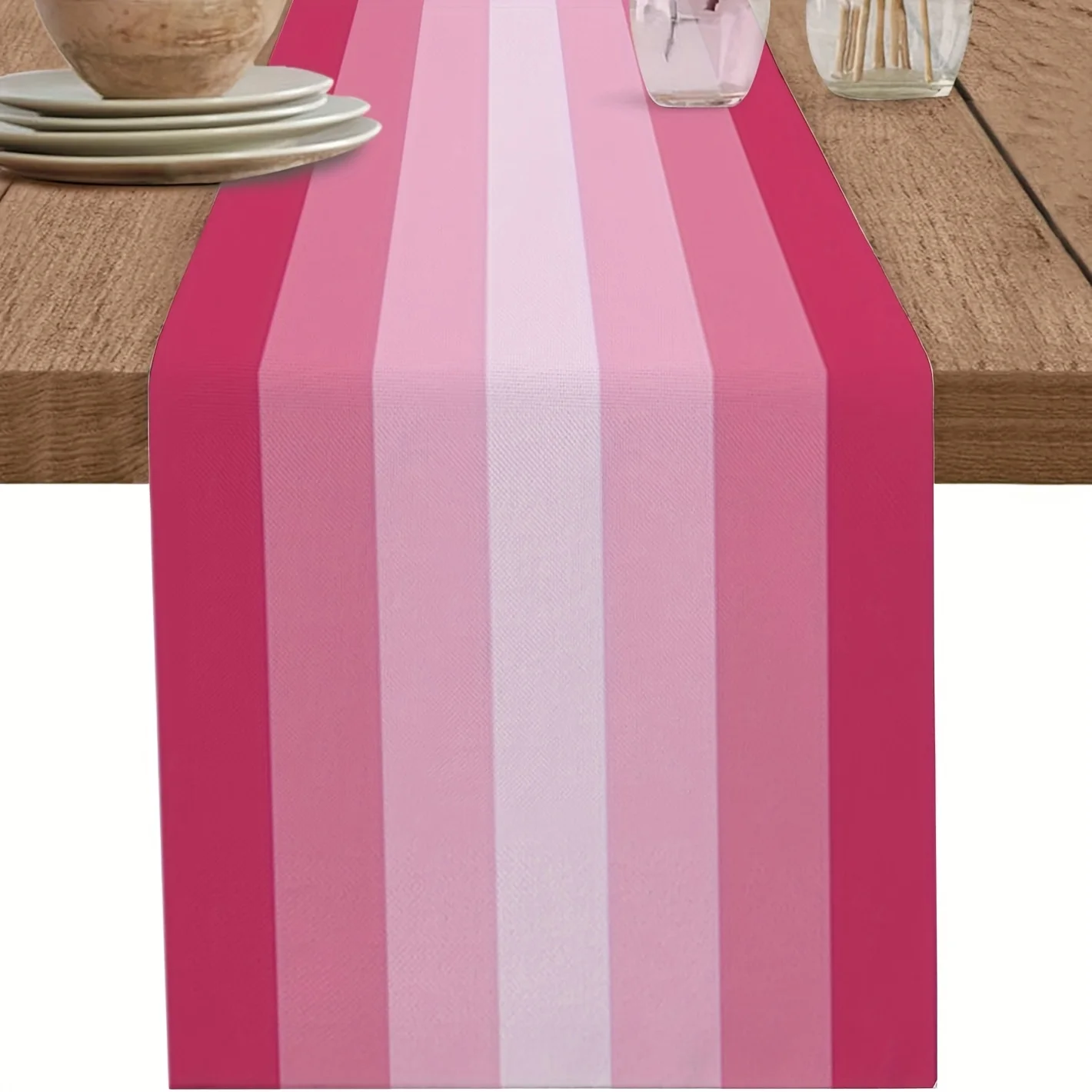 1 Piece of Silk Pink Table Runner, Suitable for Farmhouse, Indoor, Kitchen, Celebrations, Table Decoration, Restaurant and Banquet Decoration Supplies