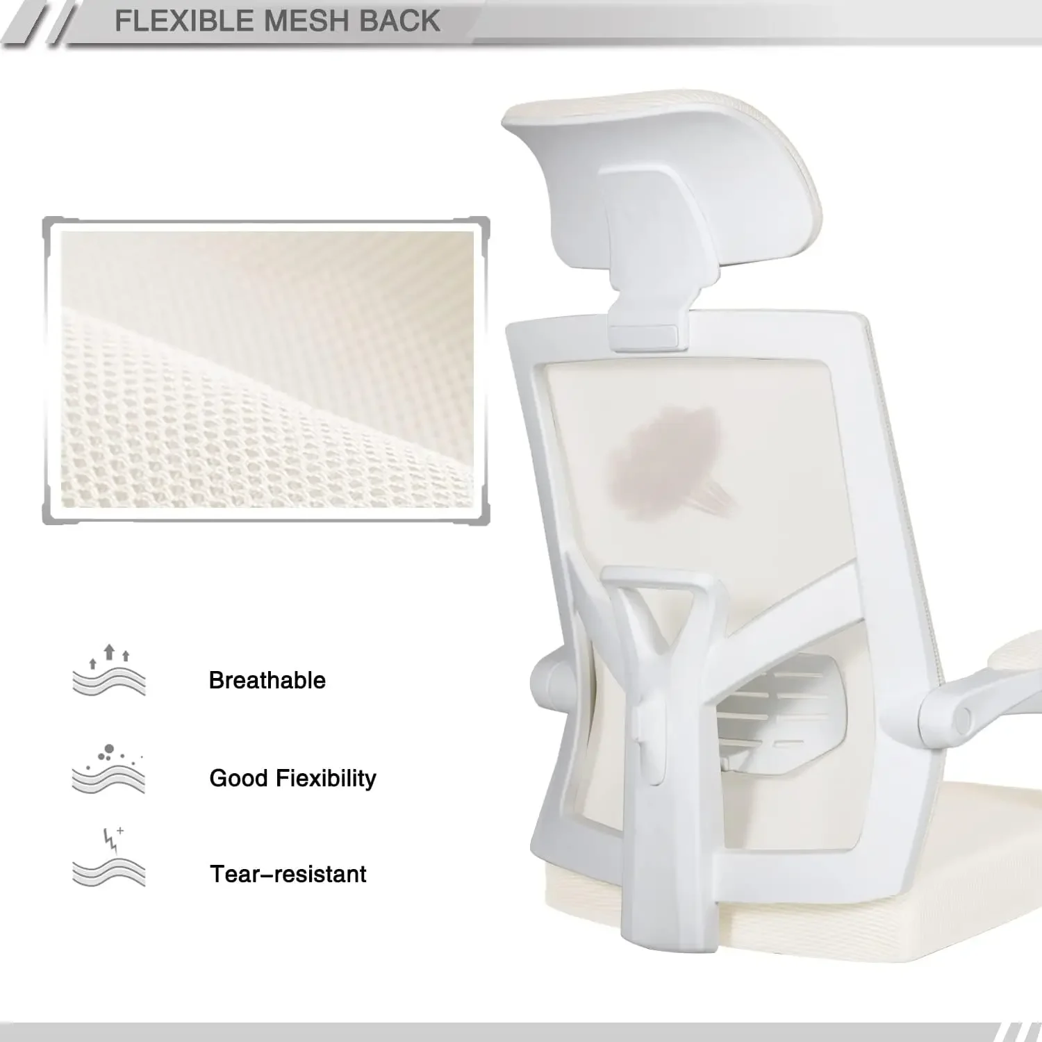 Cadeira de escritório ergonômica de malha com apoio para os pés Cadeira de mesa de escritório em casa com encosto de cabeça e encosto 90-135 computador ajustável E