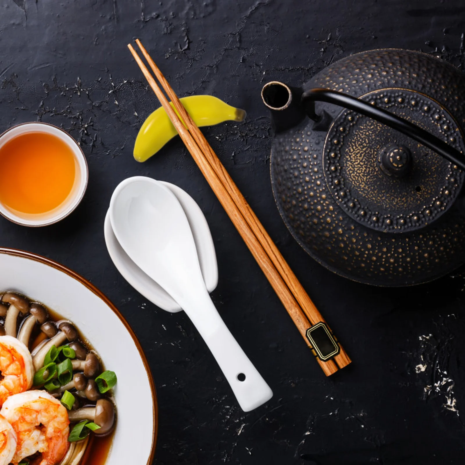 Ceramic Banana Style Chopsticks Rests Elegant Dinner Table Decoration Chic Utensil Organizer for Home Kitchen