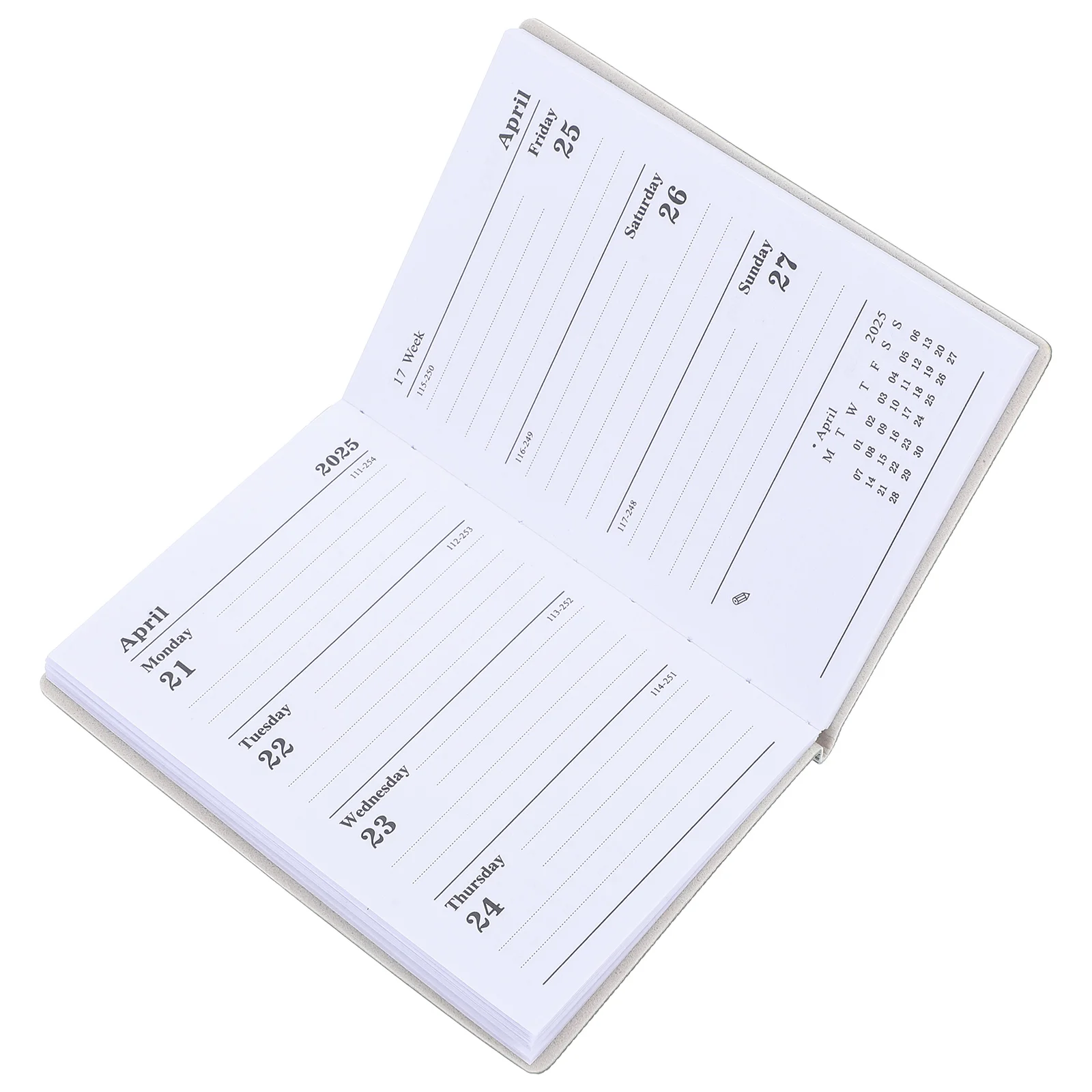 2025 Schedule Daily Planner Organizer Students Agenda Notepad Book Convenient Notebook