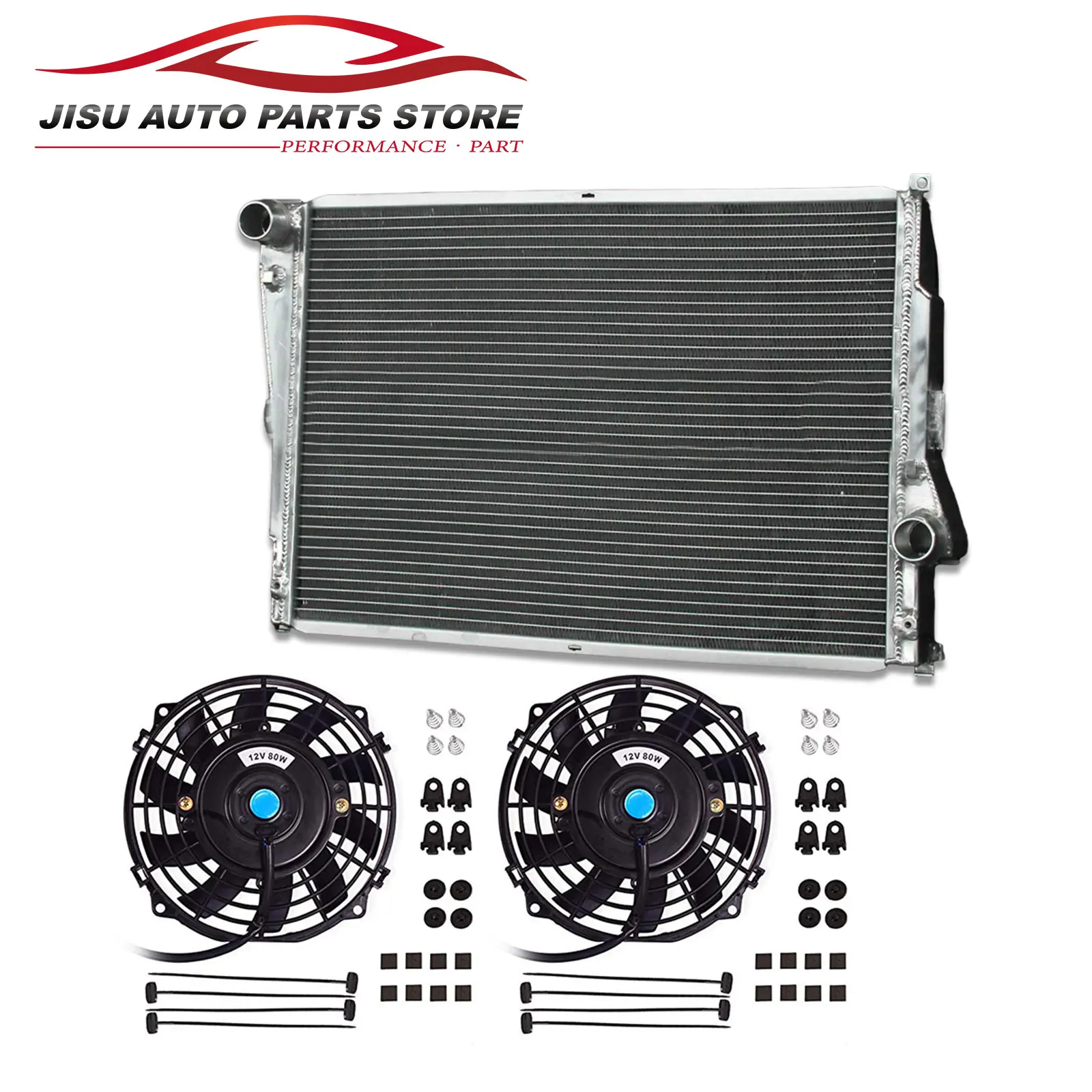 3 Rows Aluminum Radiator + Fans for 2001-2006 BMW M3 E46 Coupe 3.2L L6 Manual MT 2627 2001 2002 2003 2004 2005 2006