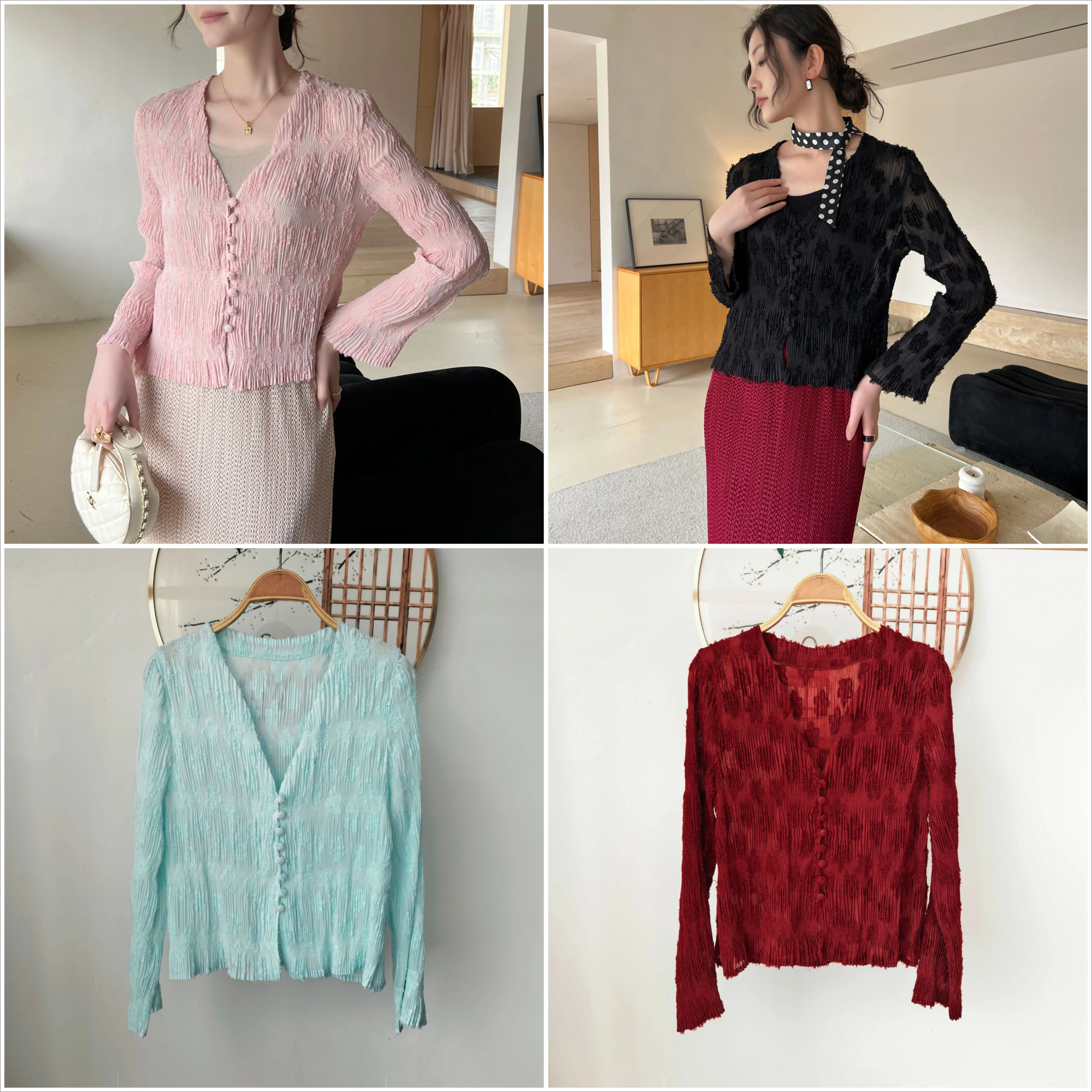 

Miyake Fold 2025, осень-весна, новое высококачественное складное жаккардовое французское свободное пальто для отдыха, модное элегантное пальто с длинными рукавами, плиссированное