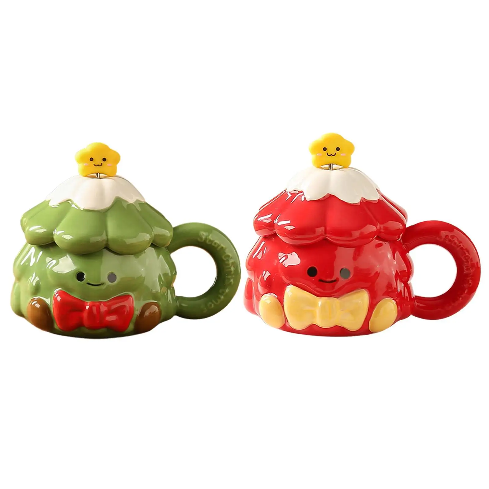 แก้วกาแฟเทศกาลน่ารัก Xmas แก้ว Xmas Tree Morning ถ้วยกาแฟเซรามิคถ้วยสําหรับห้องครัวเพื่อนร้านอาหารโรงแรมเด็ก