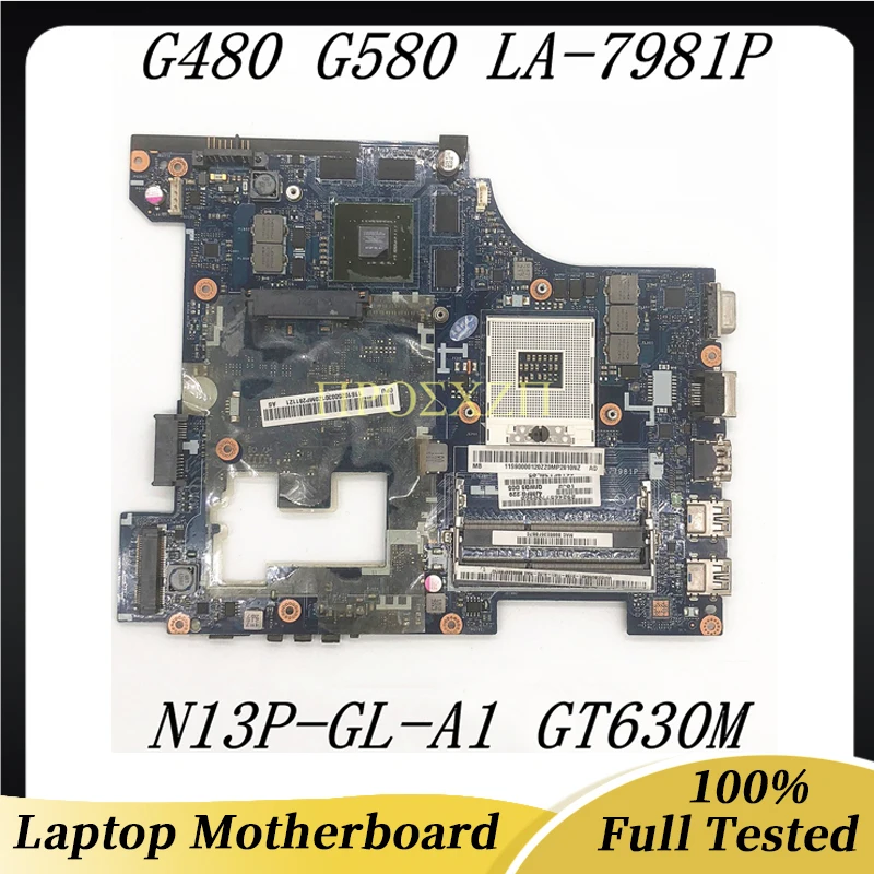 LA-7981P High Quality Mainboard For Lenovo G480 G580 Laptop Motherboard 11S90000120 With GT630M GPU HM76 100% Full Working Well