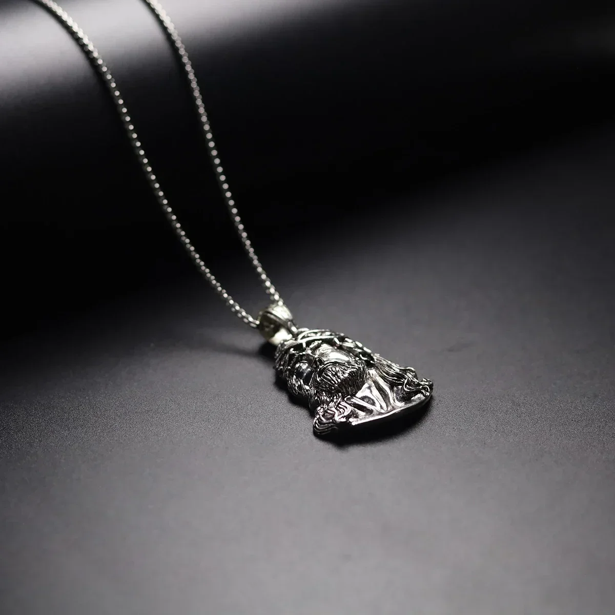 Stainless Steel Titanium Hip Hop God Jesus Human Head Luxury Gold Plated Pendant Collar Chains Necklace for Men Women Jewelry image 2