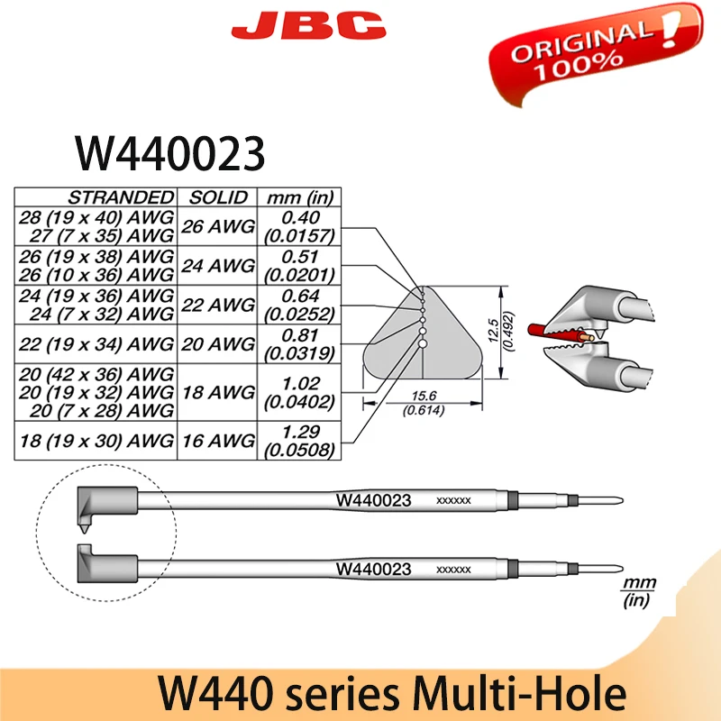 JBC  W440021 W440023 W440025 soldering Tip  WSB Precision Station WS440High-Temperature Wire Stripper