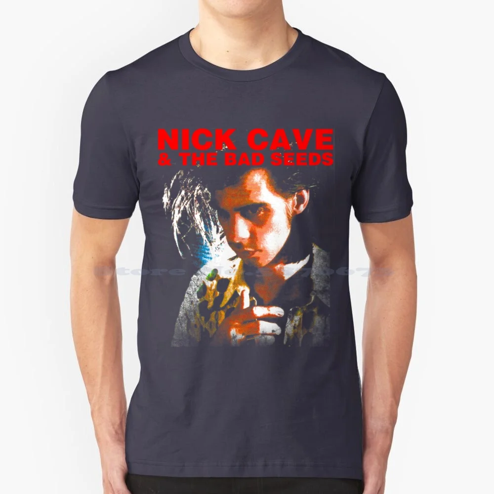 Nicks-Cave T Shirt 100% Cotton Tee The Birthday Party Nick Cave And The Bad Seeds Post Punk Pop 80s 90s Australia Melbourne