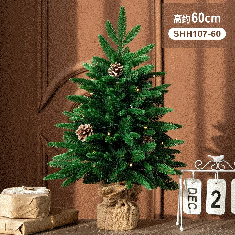 

Mini Christmas Tree Desktop Miniature Pine Tree With Burlap Base Table Decor Winter Home Decorations Festival Party Supplies