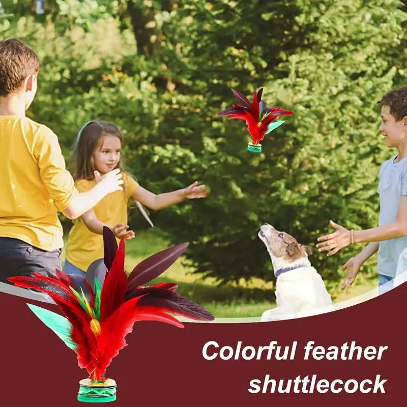 Kick Shuttlecocks Colorful Feather Kick Shuttlecock Indoor Outdoor Game Interactive Foot Sports Toy Game Competition For Kids