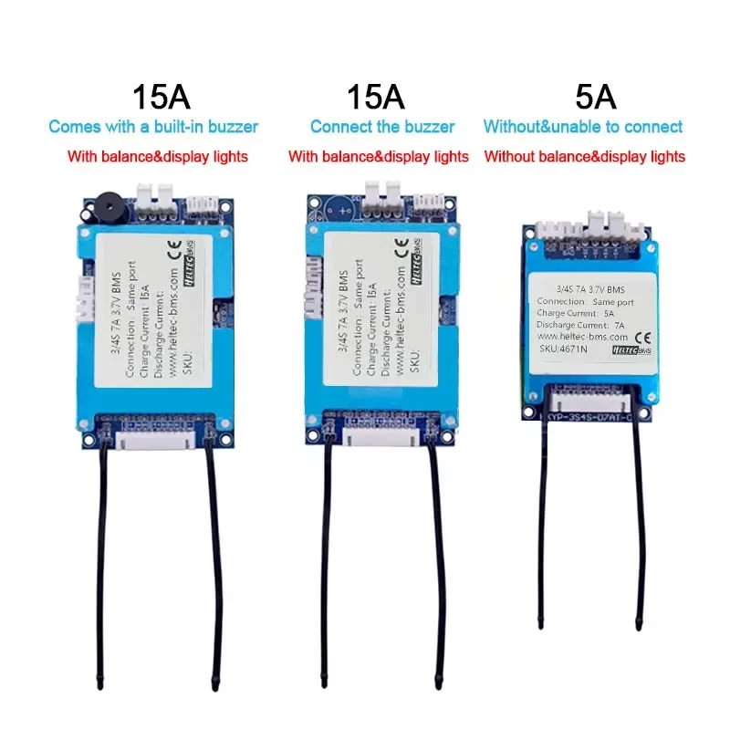 Heltec BMS 3S 4S 5A 15A 12V 16V 3,7 V Защитная плата 18650 литиевая батарея старт питания зарядная плата