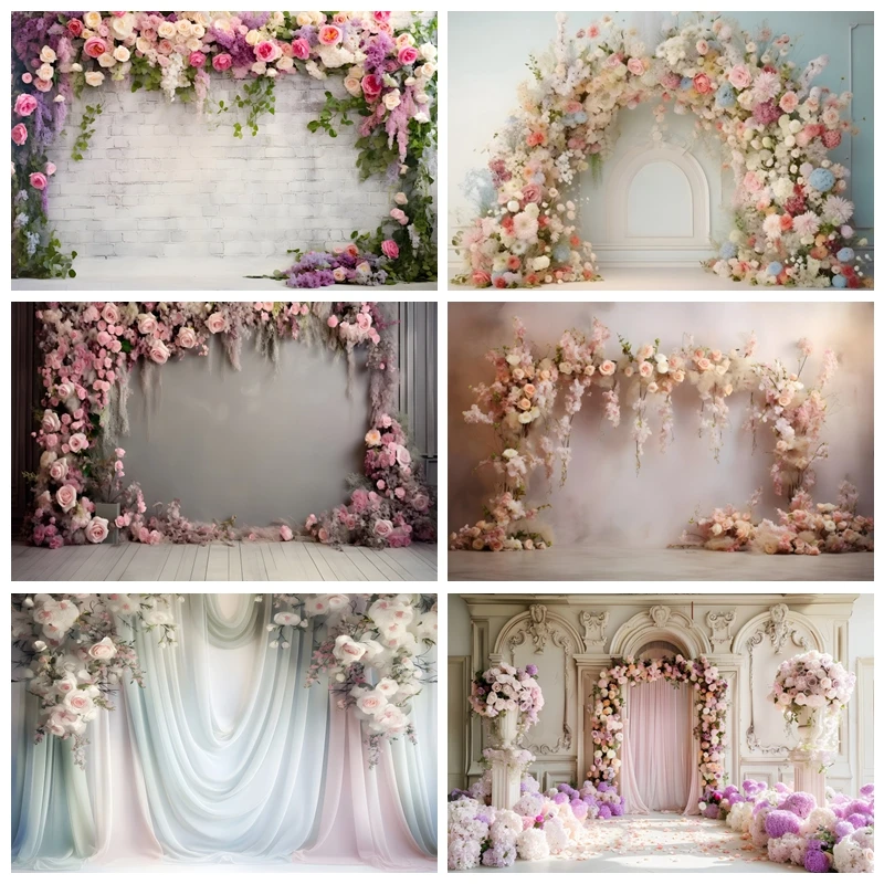 

Abstract Flower Photography Backdrop Floral Bridal Shower Maternity Wedding Baby Shower Birthday Portrait Photo Background Props