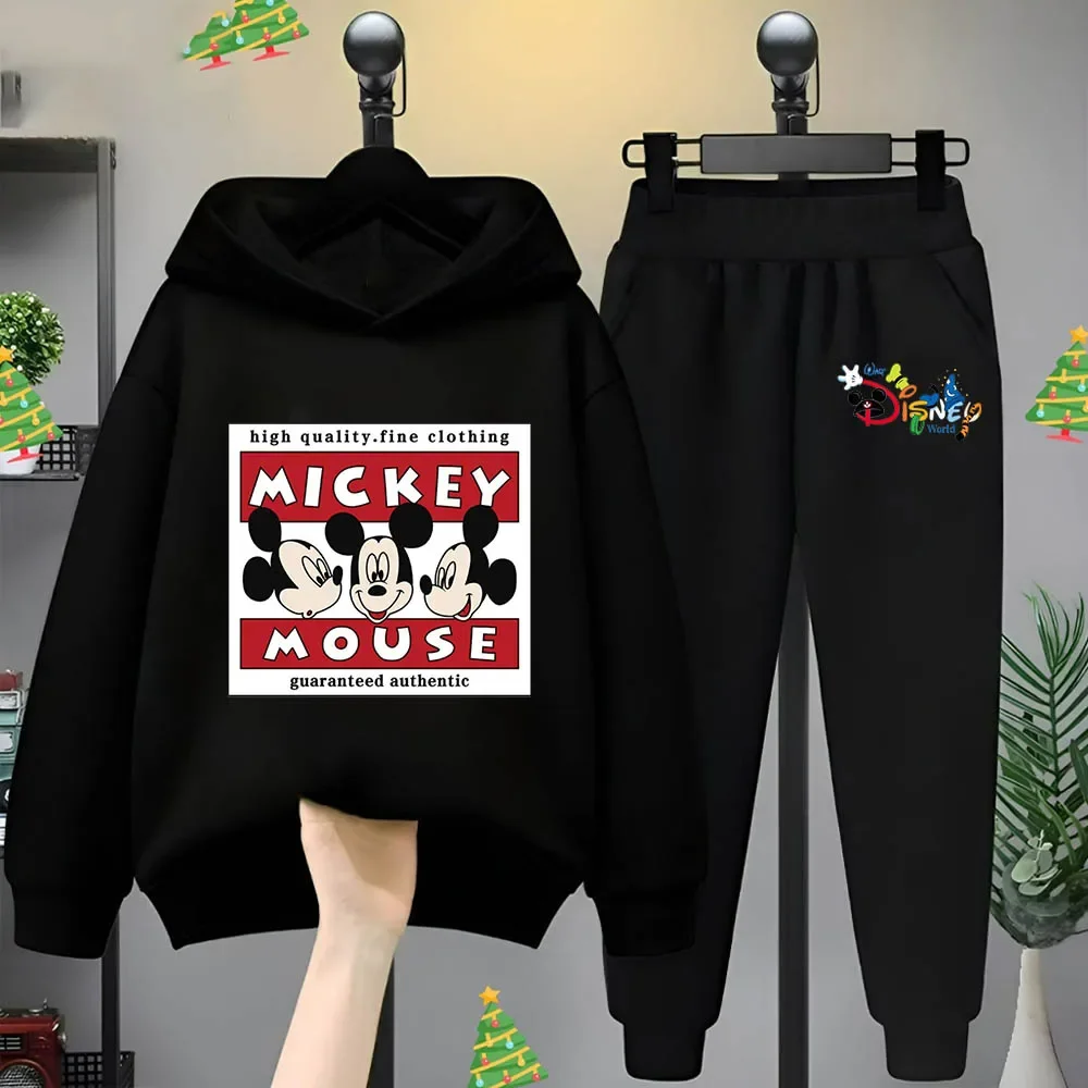 

Cartoon Printed Mickey Mouse Children's Set Long Sleeve Quality Multi Color Tops Hoodie and Boys' Soft Pants Kid Clothing Sets