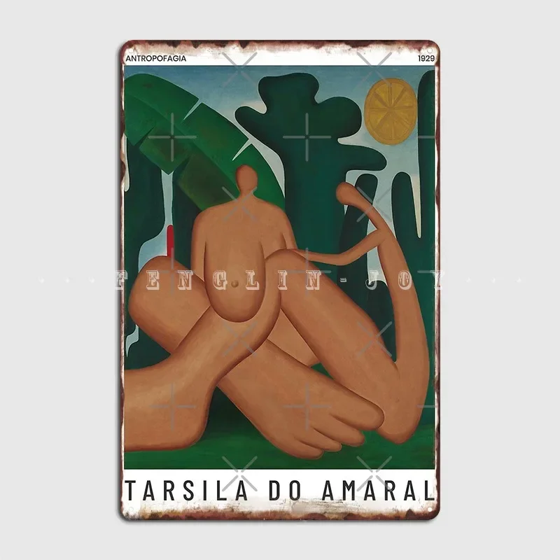 Antropofagia Tarsila Do Amaral Art Poster Poster Metal Plaque Wall Decor Decoration Club Bar Wall Cave Tin Sign Posters