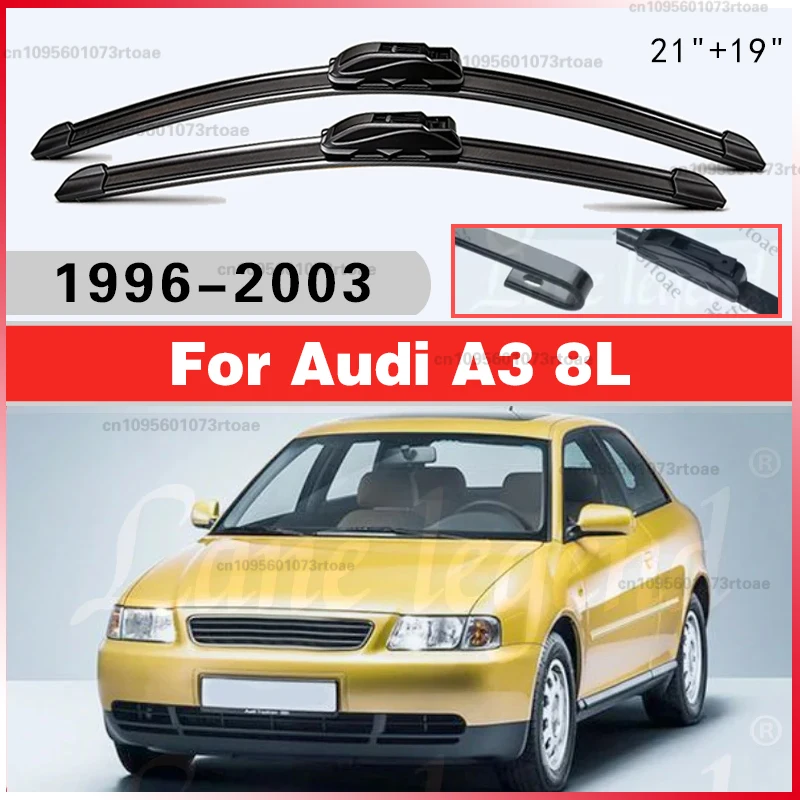 

21+19 дюймов для Audi A3 8L 1997-2003: Бескаркасные дворники U-образной формы из мягкой резины, HD, бесшумные, долговечные автомобильные дворники (2002, 2001, 2000)