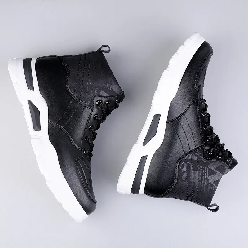 Man Elevator Boots Hidden Heels Genuine Leather Ankle Boots 7CM Invisible Height Increasing Shoes Men Casual Inner Increase Shoe
