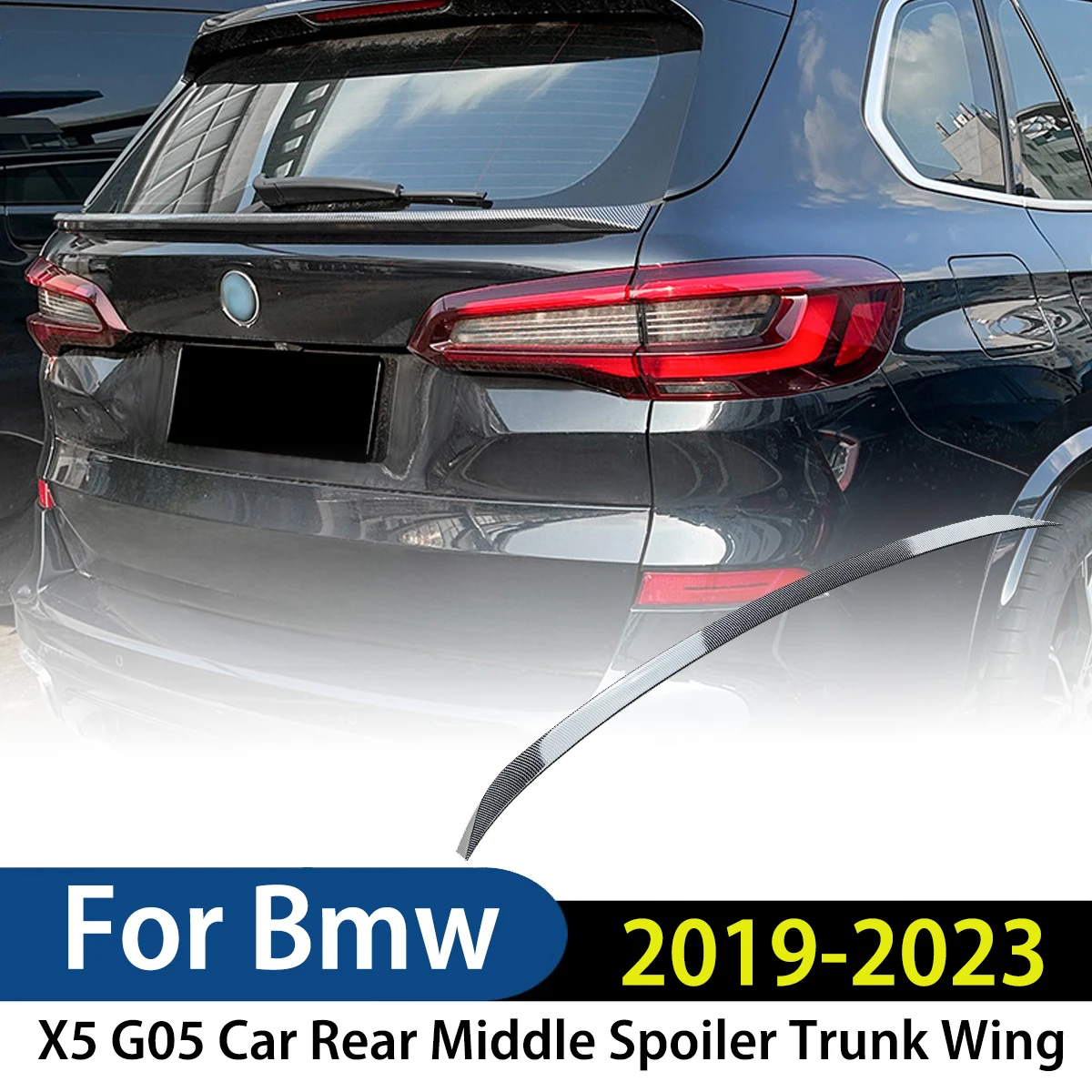 

For Bmw X5 G05 2019 2020 2021 2022 2023 Car Rear Middle Lip Spoiler Trunk Wing Diffuser Body Kit Modification Exterior Tuning