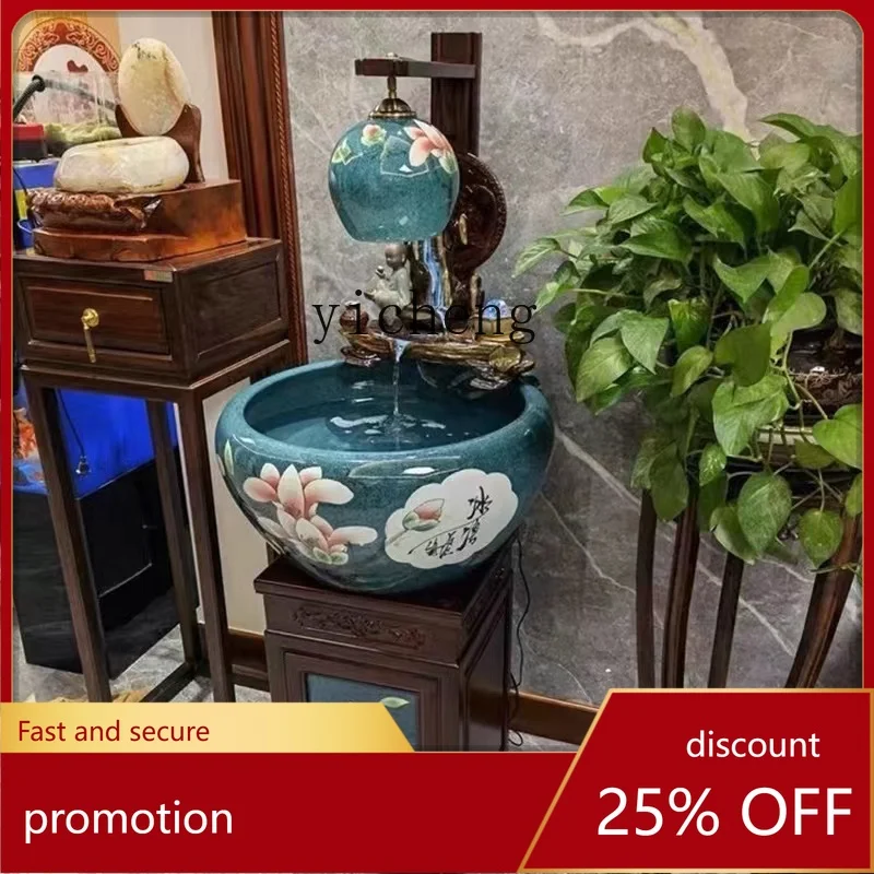 

Керамический аквариум-шкаф для рыб, напольный аквариум-шар, декоративный аквариум для разведения рыб из Цзиндэчжэня